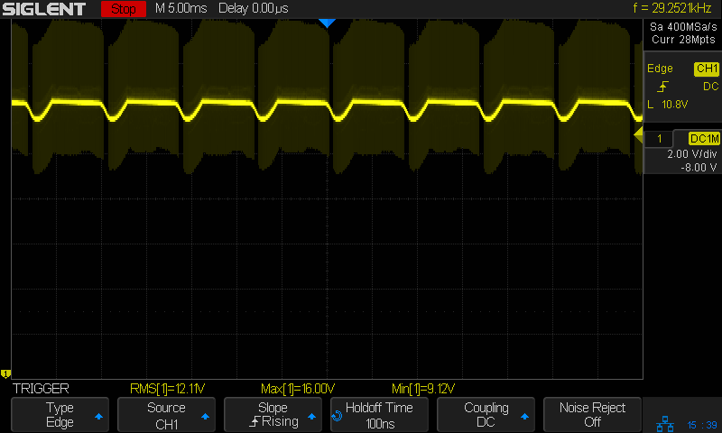 FlyPower 12V 1A - 16ohm load