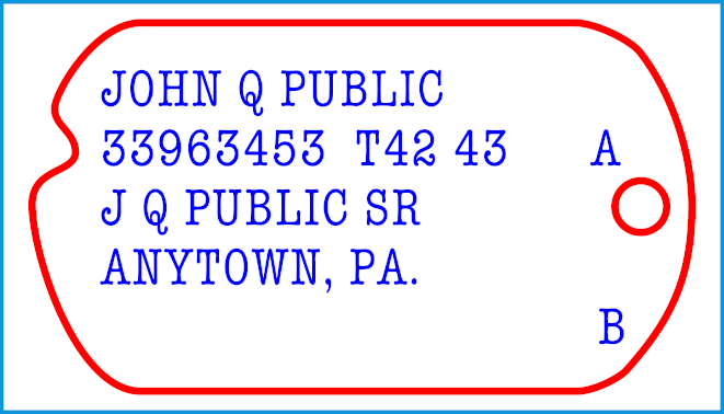 John Q Public - WWII dog tag - LB layout
