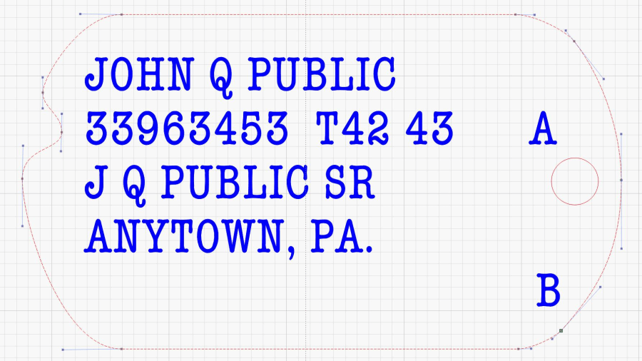 John Q Public - WWII dog tag - spline curves