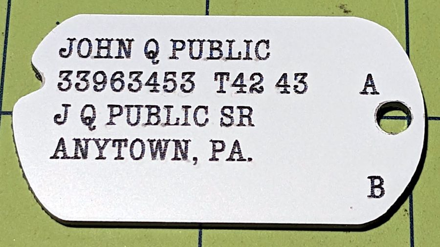 John Q Public - WWII dog tag