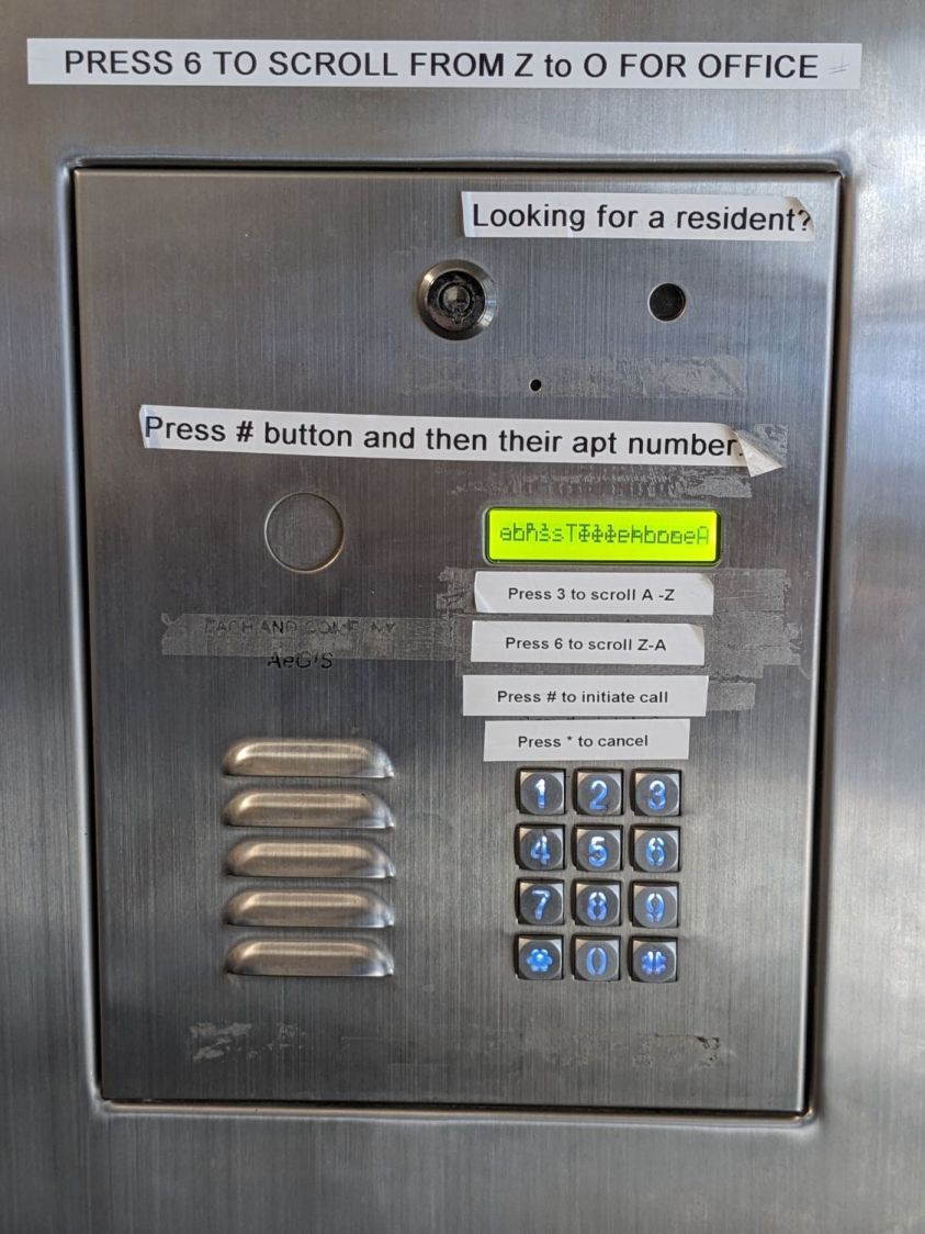 Apartment lobby call box
