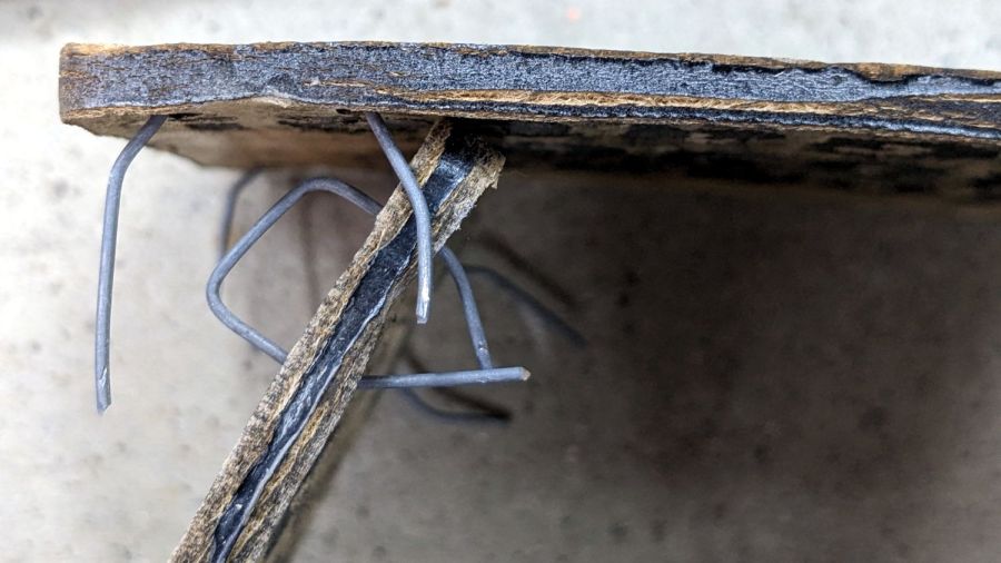 Please Close The Gate - weathered MDF - side view