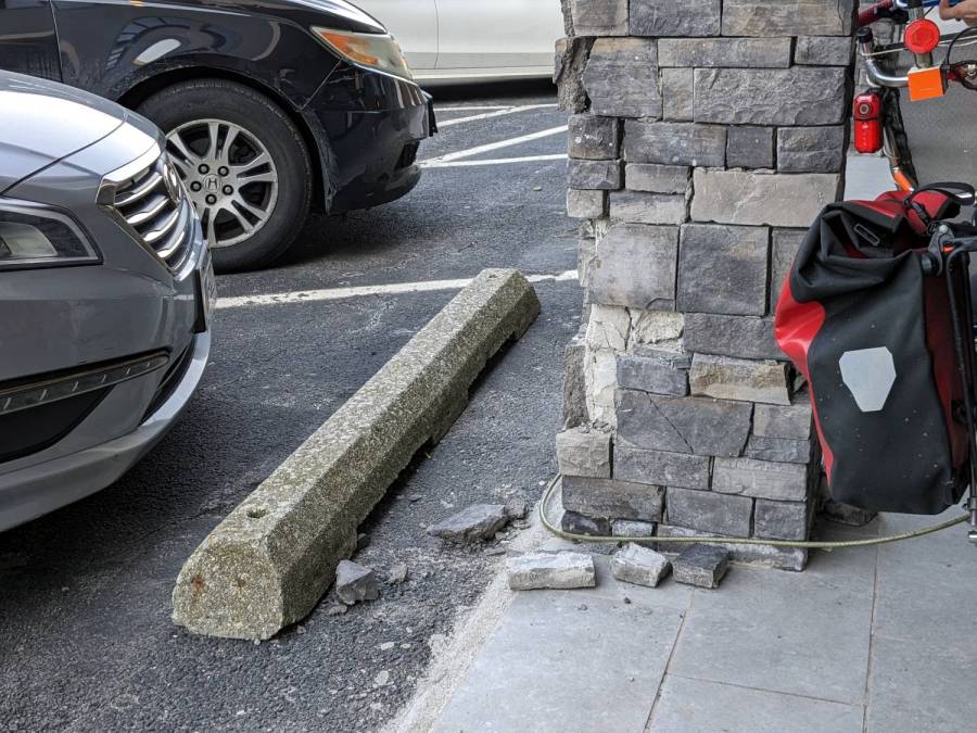 Fake Stone Pillar - Impact Damage