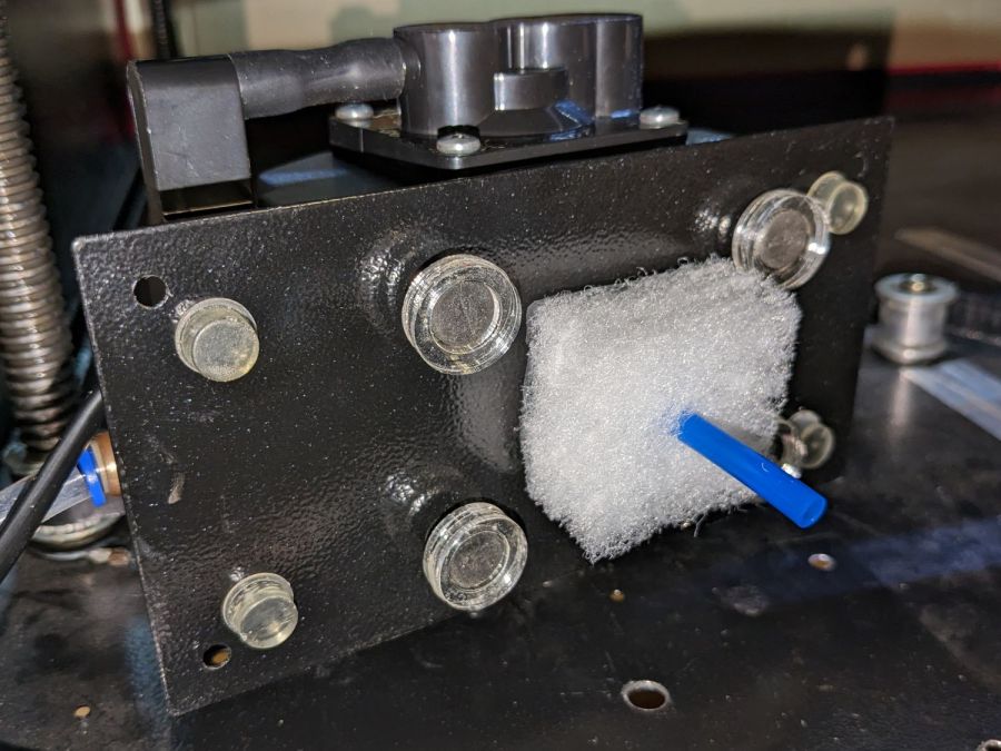 Laser cutter air pump - bottom view - assembled