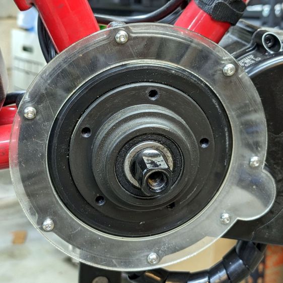 Bafang motor gap filler - installed