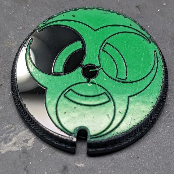 Biohazard earring - vinyl weeding