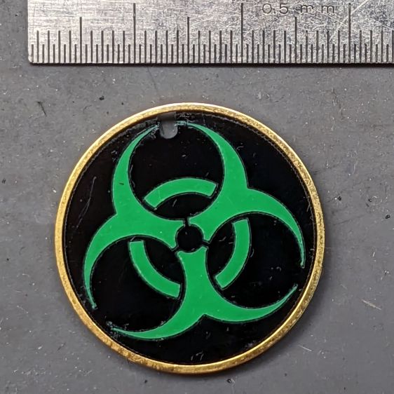 Biohazard earring - vinyl sample