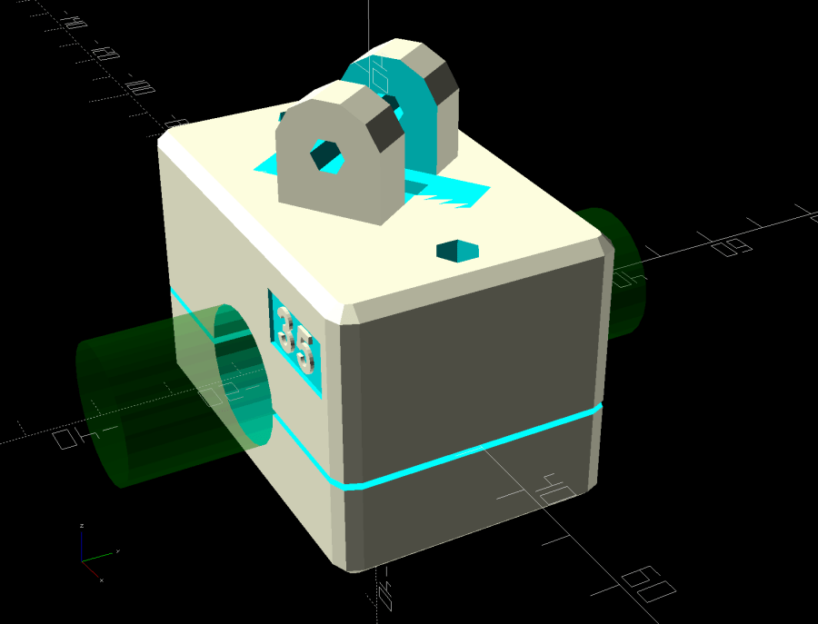 SJCAM C100 Mount - 35 degree solid model