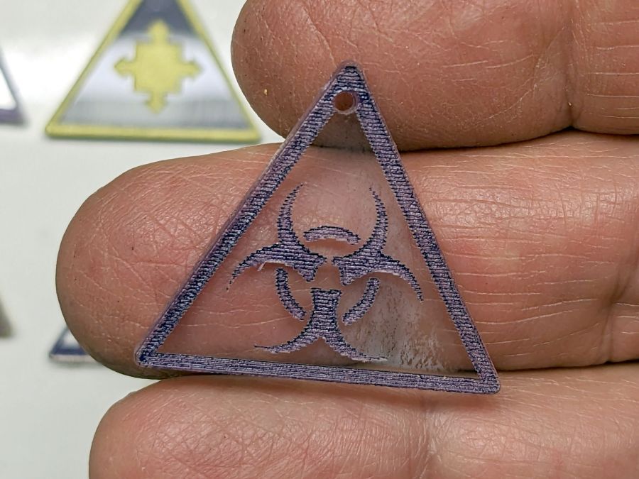 SCP Warning Labels - purple over clear