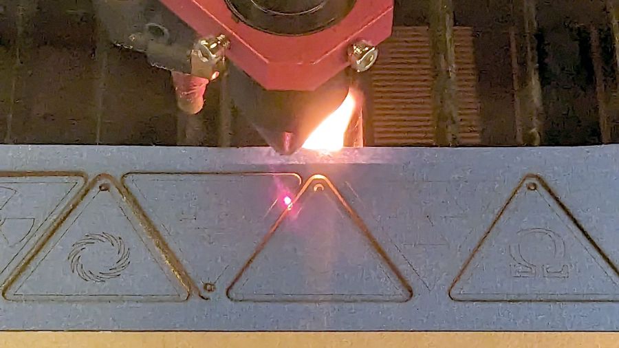 SCP Earrings - black on yellow - cutting