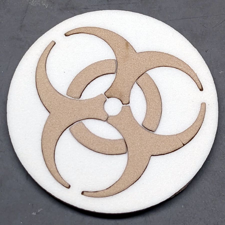 Biohazard foam coaster