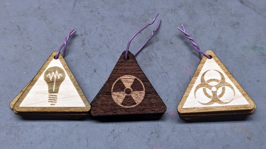 SCP Earrings - wood veneer