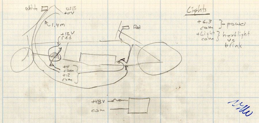 Tour Easy running light - wire routing doodle