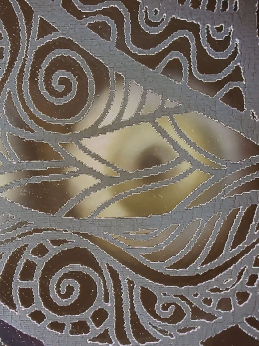 Back-painted mirror coaster - gray detail