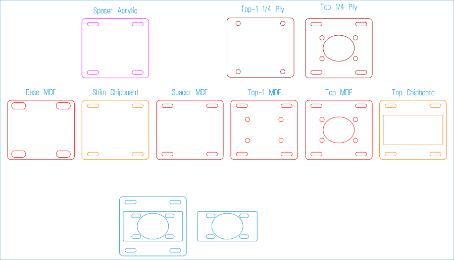 Laser tube support blocks - LightBurn layout