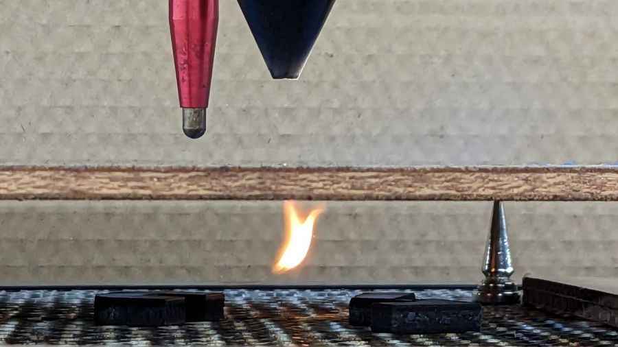 Laser cut plywood flames - B