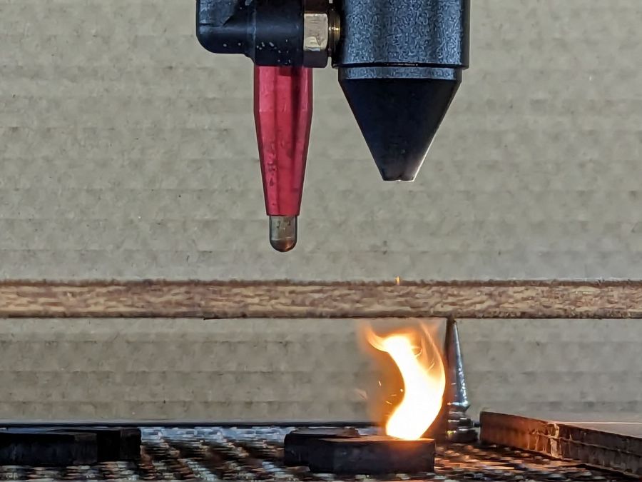 Laser cut plywood flames - C