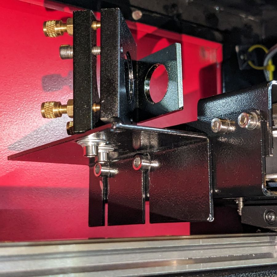 OMTech CO2 Mirror 2 mount - realigned - YZ screws