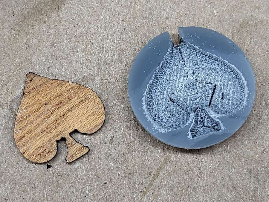 Earring samples - veneer spade recess