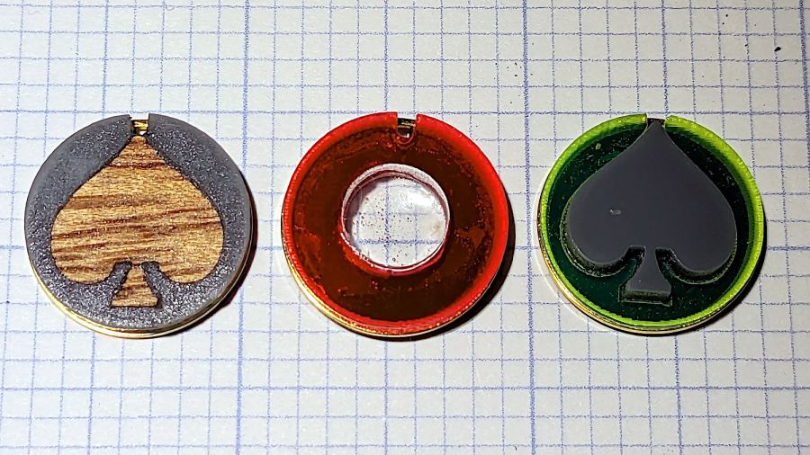 Earring samples - veneer spade acrylic