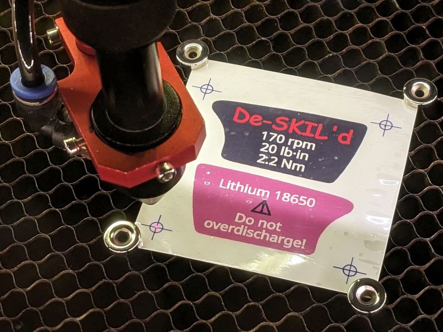 Skil Cordless Driver - new label cutting