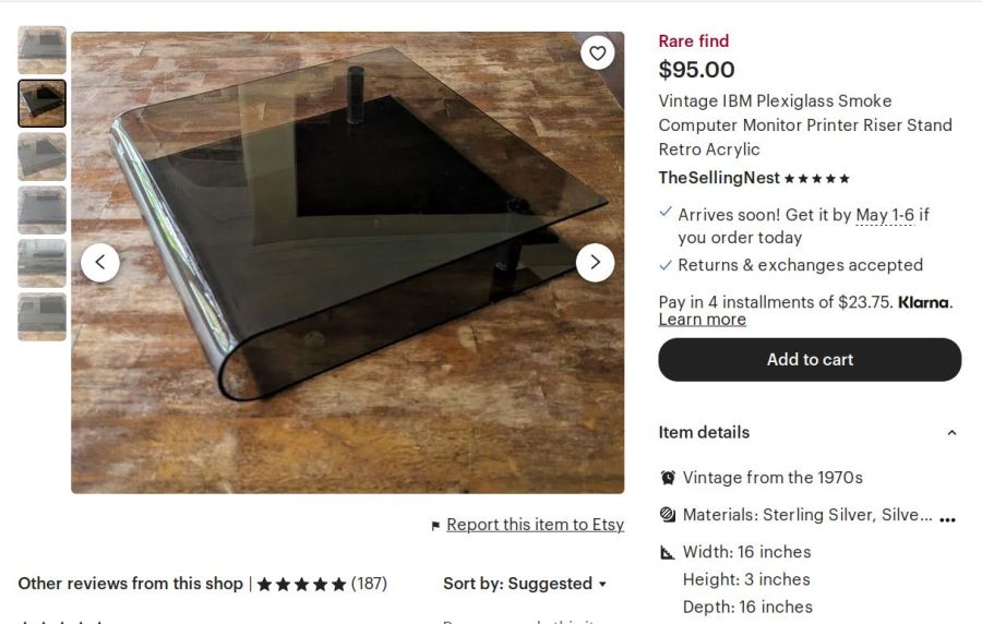 Etsy listing - Vintage IBM Printer Stand