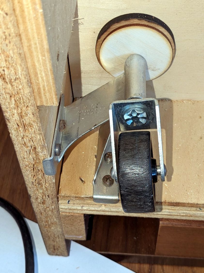 Sears sewing table - repaired foot - bottom