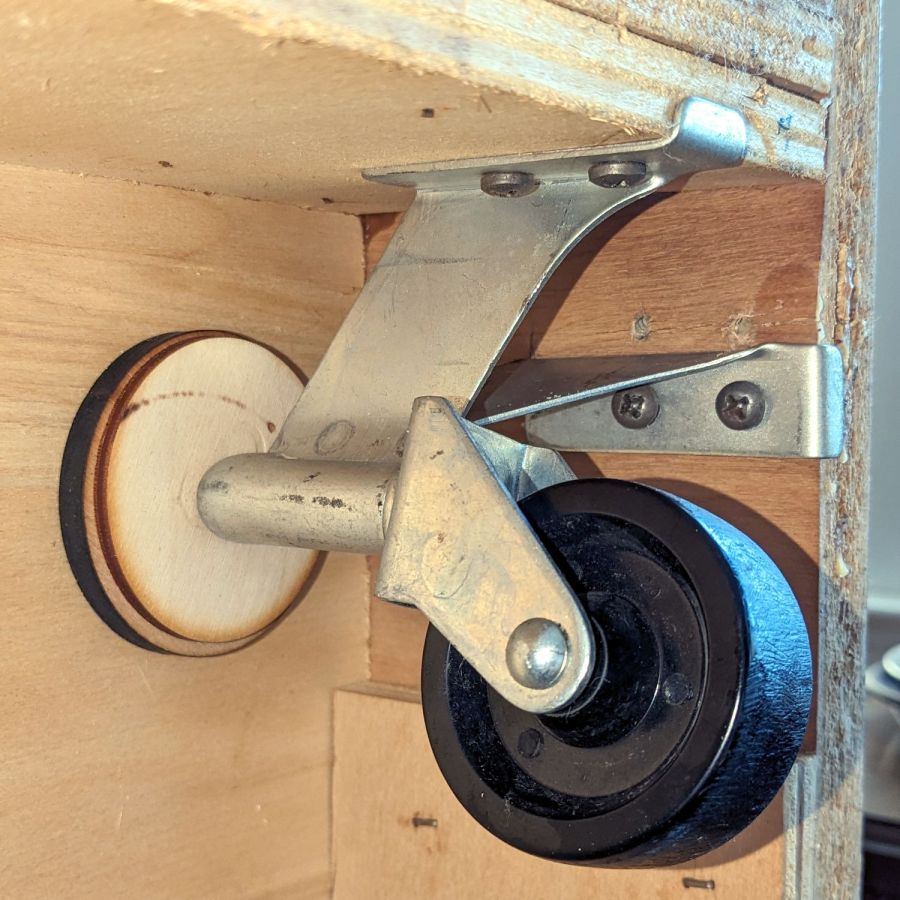 Sears sewing table - repaired foot - side