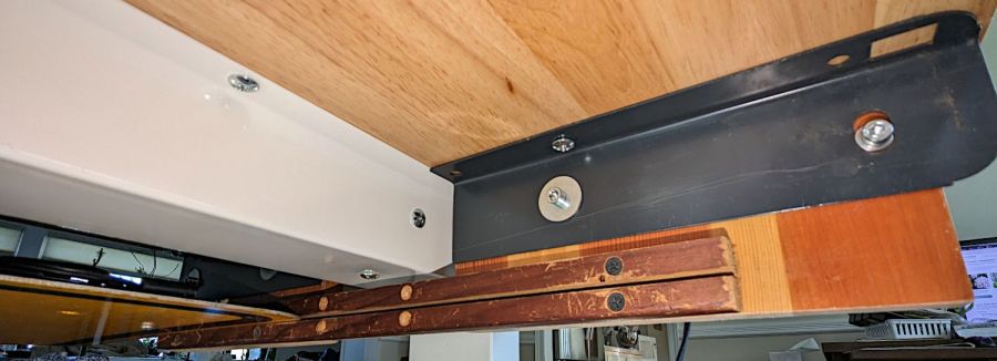 Desk keyboard tray - bottom view