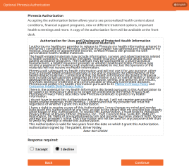 Optional Phreesia Authorization