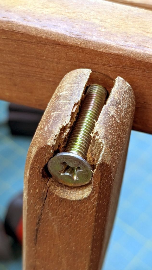 Wood chair arm - as found