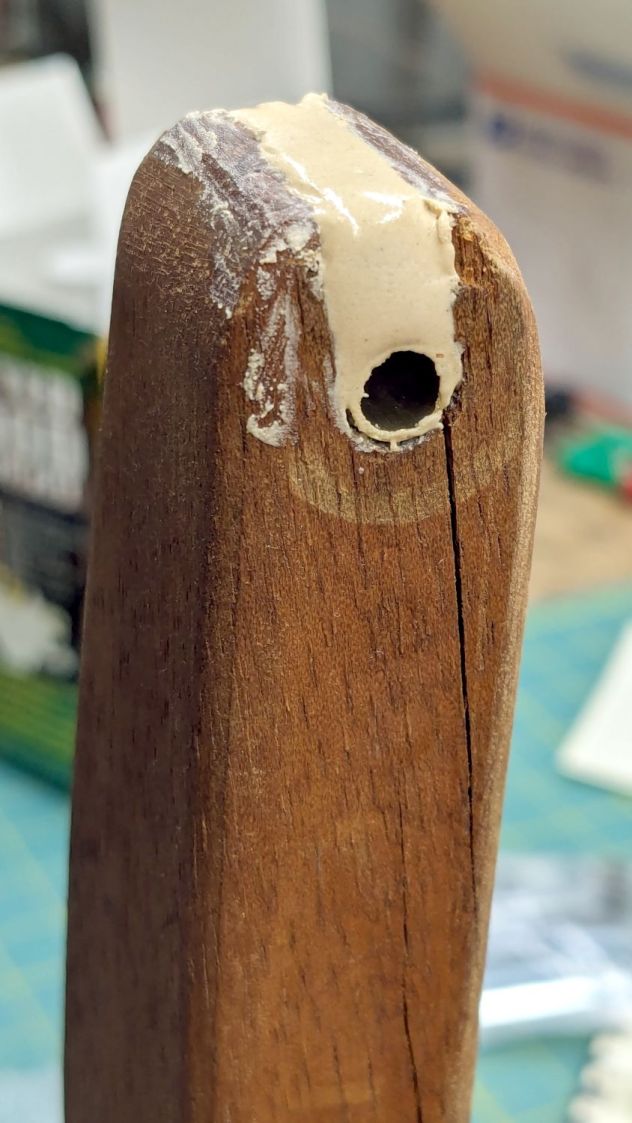 Wood chair arm - splits