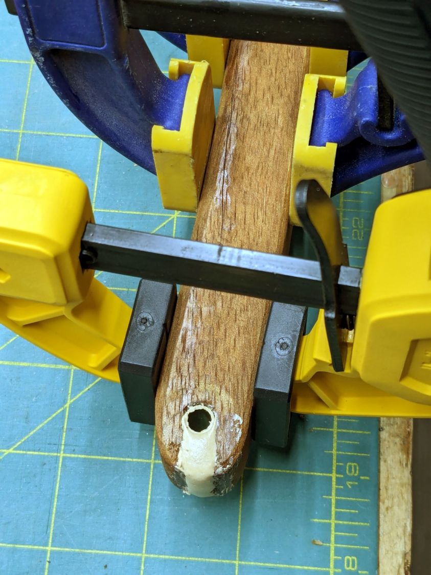 Wood chair arm - clamping