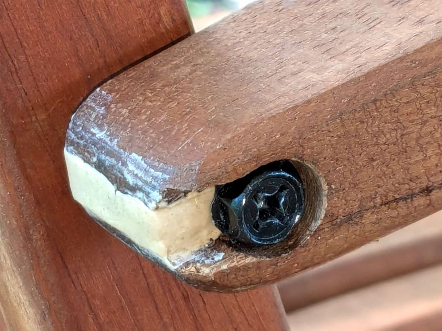 Wood chair arm - repaired