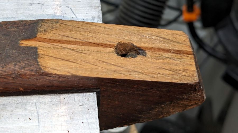 Wood desk chair - leg joint