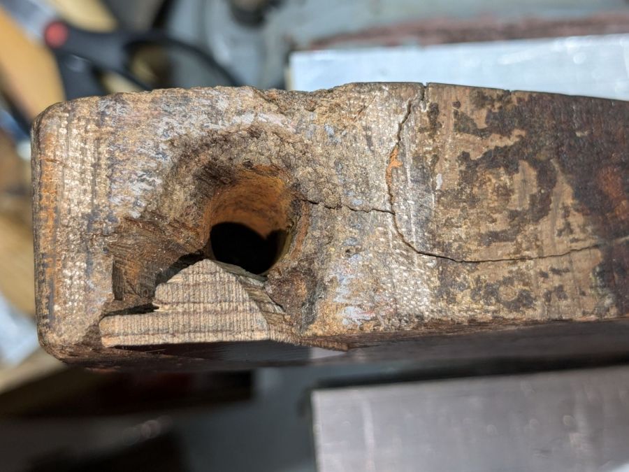 Wood desk chair - leg filler - bottom