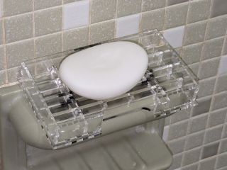 Acrylic Grid Bathtub Soap Tray