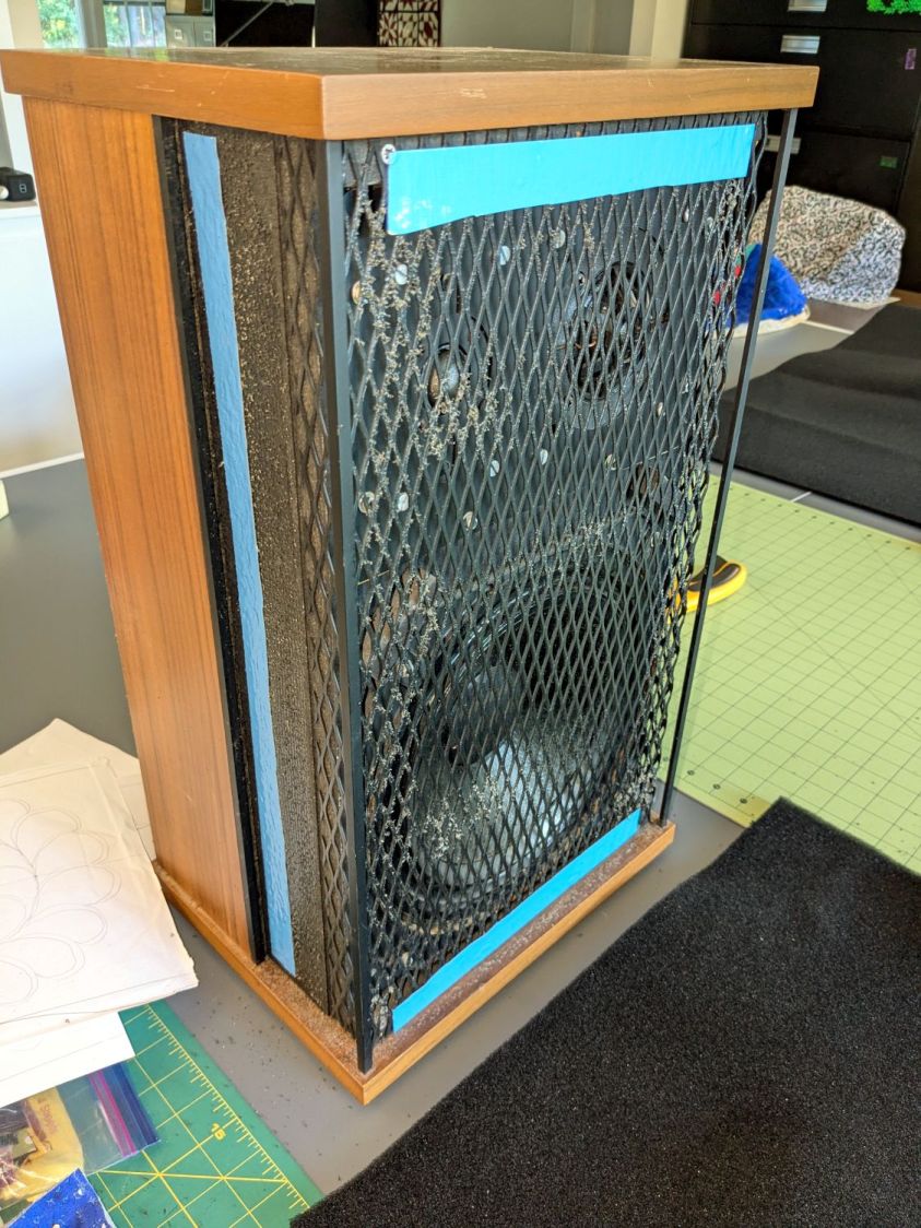 Radford Tri-Star 90 speakers - taped grill