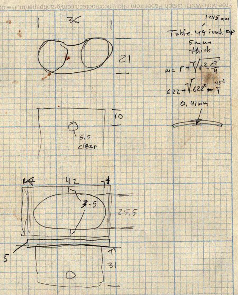 Glass patio table - dimension doodle B
