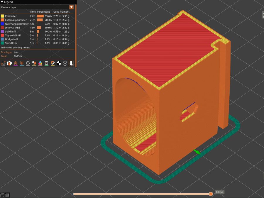 Glass Top Table - leg bracket - slicer preview