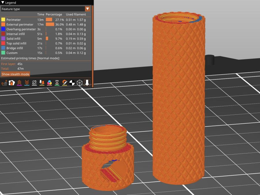 Pill Tube - slicer preview