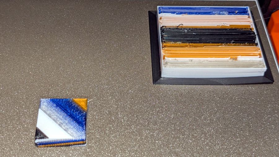 Prusa MK4 MMU test piece - on platform