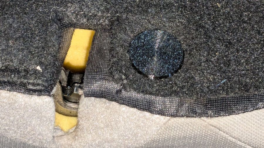 Upholstery peg - installed