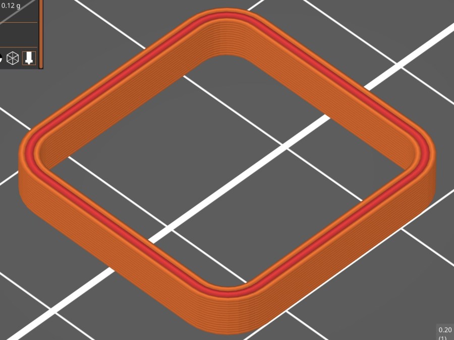 Thinwall box - 3x 0.45 mm - slicer preview