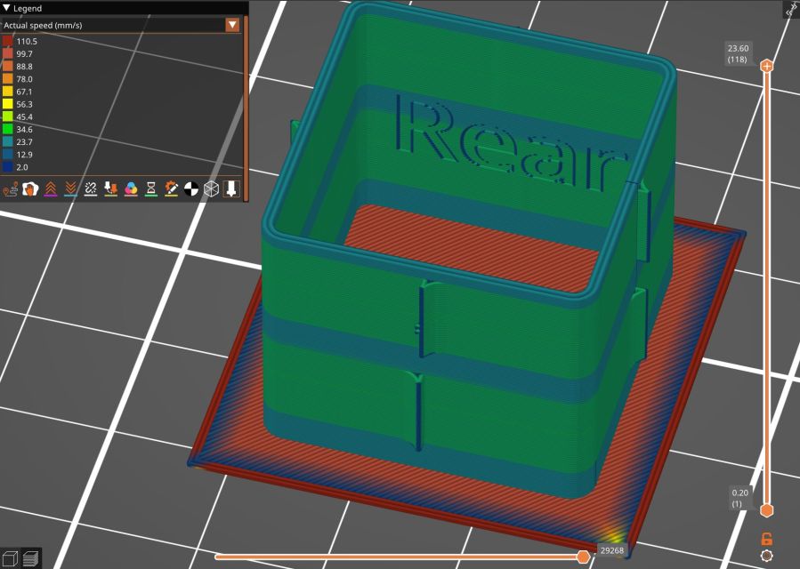 PrusaSlicer preview - actual speed