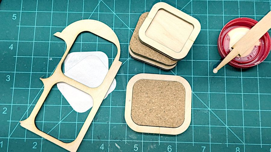 Sears Sewing Table caster pad - gluing fixtures