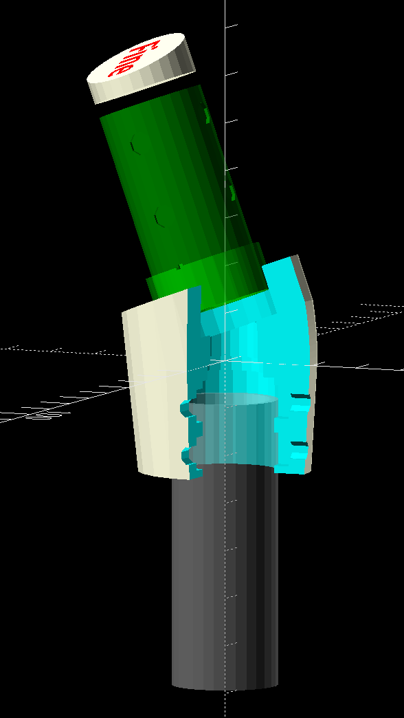 Handlebar Grip Mount - show view - solid model