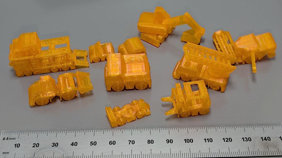 Surprise Eggs - contents - orange PETG