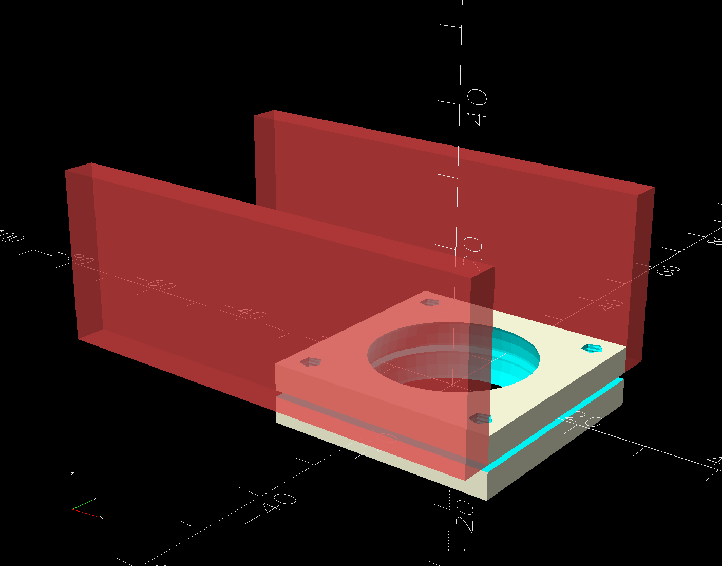 HQ Sixteen - Stylus Laser Mount - solid model - mount sides