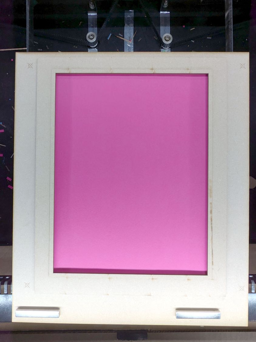 Letter paper fixture - sheet in place